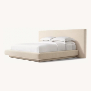 Vente directe d'usine, <span class=keywords><strong>lit</strong></span> à panneaux en tissu entièrement capitonné de style américain, style français, vintage RH MULHOLLAND EXTENDED, personnalisable - Product Image 1