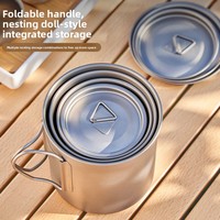 Tasse à thé monocouche en titane pour camping en plein air, tasse pliable portable, tasse à café légère 1209