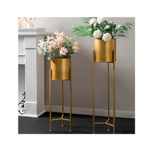 Macetero de Flores Decorativo de Metal Dorado Personalizado, Decoración Moderna <span class=keywords><strong>para</strong></span> el Hogar, Soporte <span class=keywords><strong>para</strong></span> <span class=keywords><strong>Plantas</strong></span> - Product Image 4