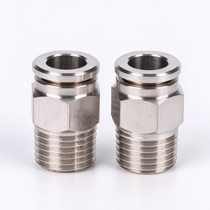 PC-Serie Steckverbinder mit Außengewinde, Messing, lackiert, Schnellanschluss für PU-Luftschläuche - Product Image 1