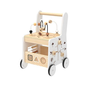 Trotteur en bois activité Cube occupé conseil tirer et pousser chariot bébé apprentissage enfants sensoriel avec roue enfants jouets - Product Image 6
