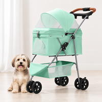 Cochecito Ligero de 3 Ruedas para Mascotas, Perros y Gatos, 4.3 kg, Plegado con un Toque, Capota de Malla Transpirable, Cesta de Almacenamiento Grande, OEM ODM Personalizado