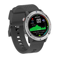 Montre connectée Sunroad G5 Pro avec bracelet en silicone orange, écran OLED rond, GPS, suivi de l'altitude, moniteur de fréquence cardiaque pour les sports de plein air