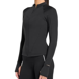 Chaqueta Deportiva con Cremallera y Logotipo de Diseño Personalizado, Chaqueta de Yoga de Manga Larga a Precio Bajo, Talla Grande, Ecológica, para Actividades de Fitness, para Mujer - Product Image 2