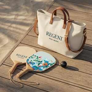 Set di Racchette da Spiaggia in Legno di Pioppo con Logo Personalizzato |   Manico in Sughero Ultra-Leggero FSC Sostenibile ed Ecologico, Regalo per Eventi e Sport all'Aperto - Product Image 3