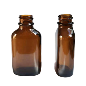Mocpack 1 oz 30ml Oval Flat <b>Amber</b> Glass <b>Bottle</b> with 20/400 Neck Chemical Use Frost Surface Silk Screen Printing/ - Product Image 1