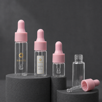 Botol Penetes Kaca Mini Transparan 1ml 2ml 3ml 5ml, Vial Minyak Atsiri Kosong dengan Bola Karet Berwarna untuk Sampel Kosmetik
