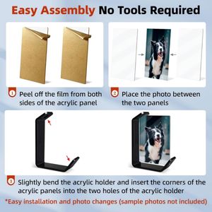 Cadres <span class=keywords><strong>photo</strong></span> en acrylique personnalisés, présentoirs modernes de table, double face, affichage horizontal et vertical pour la maison et le bureau - Product Image 6