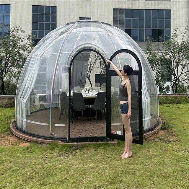 Polycarbonate Stargazing Dome Tent Camping Geodesic Dome 360° Transparent Glass Bubble House Tent