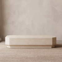 Ensemble de canapé sectionnel en tissu en forme de L, style moderne et luxueux, avec fauteuil d'appoint et table basse en travertin, couleur et taille personnalisables pour le salon