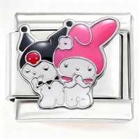 Venta al por mayor de dijes modulares DIY de 9 mm, de acero inoxidable, con forma de corazón, unisex, para pulseras de dijes italianos, regalo de joyería.