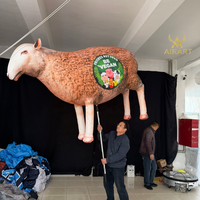 Marionnette gonflable portative en forme de mouton Jumbuck pour fête à thème ferme, défilé ou spectacle