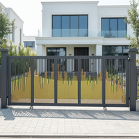 Portail Coulissant Moderne en Aluminium Haut de Gamme, Clôture de Jardin Écologique Extérieure Thermolaquée Anti-Rongeurs, Hauteur 1,8 m pour Jardins