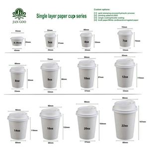 <b>Disposable</b> Single Wall White Paper Hot Coffee <b>Cup</b> PP Lid Customizable Logo Eco-friendly Waterproof Food Grade for Hot Drinks - Product Image 4