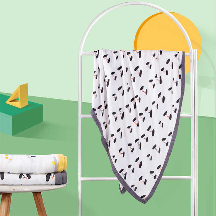 Customizable Cartoon Tree Print Comfortable Soft Bamboo Cotton Muslin Dot Baby Bedding Sets Perfect Personalized Gift for Baby
