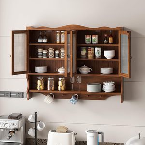 Armoire coulissante rétro SENYU à 2 portes, 3 niveaux de rangement, adaptée aux salles de bain, cuisines, usage domestique - Product Image 3