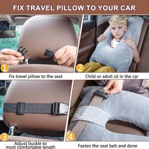 Almohada de viaje de coche de espuma viscoelástica para adultos durmiendo <span class=keywords><strong>en</strong></span> viaje por carretera | Almohada de cuerpo pequeño para niños durmiendo - Product Image 6