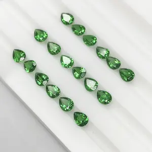 Custom Synthetic Gemstone Light Green Pear Cut Yttrium Aluminum Garnet With For Ring Or Pendant