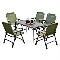 Table pliante tactique hydraulique multifonctionnelle légère réglable en hauteur pour le camping en plein air, mobilier d'extérieur en acier au carbone