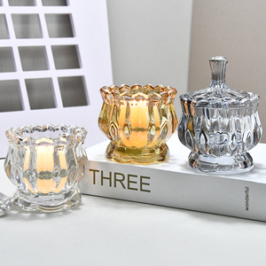 150ml Lotus hình nến kẹo <span class=keywords><strong>Jar</strong></span> với nắp thủy tinh bán buôn chất lượng hàng đầu kính đường nồi kẹo lọ thủy tinh rõ ràng <span class=keywords><strong>Jar</strong></span> - Product Image 2