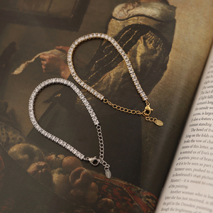 Pulsera de tenis unisex de acero inoxidable al por mayor con cadena de circonitas y diseño geométrico de corazón, accesorios de moda de tendencia. - Product Image 2