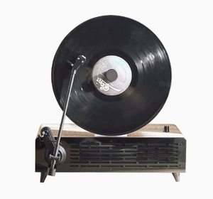 Tocadiscos vertical de madera con brazo de tono vertical, directo de fábrica, con altavoz estéreo integrado y reproducción de audio BT para decoración de hogar de alta gama. - Product Image 1