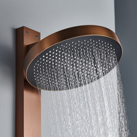 Nouvelle Collection 2026 : Ensemble de Douche Mural Thermostatique en Laiton Brossé avec Barre Coulissante et Jets Pluie Cascade, Triple Commande Moderne pour Salle de Bain