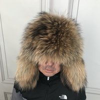 Gorro de Invierno de Piel de Zorro Natural Estilo Ruso para Mujer, con Orejeras de Piel de Mapache Auténtica, de Lujo y Clásico