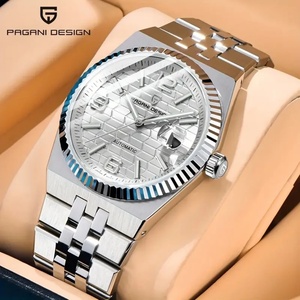 Montre pour homme de luxe PAGANI DESIGN PD-YS027 40MM avec cadran à motif nid d'abeille, verre saphir, acier inoxydable, automatique, cadeau avec boîte - Product Image 4