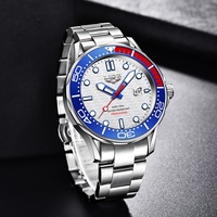 Montre-bracelet à quartz sport étanche pour homme LG8936 avec logo personnalisé OEM, lunette rotative, bracelet en acier inoxydable et silicone, simple + boîte