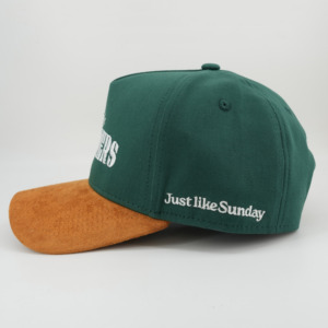 Tùy Chỉnh Thêu Logo Sâu 62 Một Khung Có Cấu Trúc Thể Thao Cổ Điển Màu Xanh Lá Cây <span class=keywords><strong>Snapback</strong></span> Mũ Da Lộn Mũ Nhà Sản Xuất 5 Bảng Điều Chỉnh Mũ Da Lộn - Product Image 2