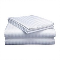 Tissu de literie hôtelière à rayures de 3 cm, 50/50 coton polyester, 250TC, qualité commerciale, écologique, résistant à l'abrasion et aux plis