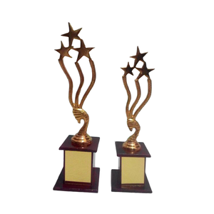 Trofeos elegantes de aluminio chapados en oro clásico único moderno elegante Metal hecho a mano personalizado - Product Image 3