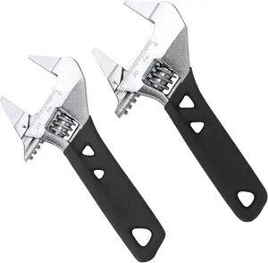 IFIXPRO 2Pcs Adjustable Wrench Set Inch and Metric Adjustable Wrench Includes 4.5In, 5.5In Hot Sale Slim Jaw Adjustable Wrench