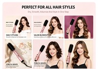 Peigne à cheveux électrique professionnel avec revêtement en céramique, chauffage rapide et fonctions de sécurité - Multifonctionnel pour salon et usage domestique