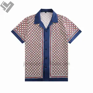 新しいデザインの印刷シャツ男性2023夏のブラウス半袖トップス男性の高級服有名なブランドの男性のブラウスシャツ