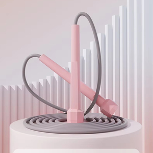 Biểu tượng tùy chỉnh nhựa xử lý bỏ qua <span class=keywords><strong>Rope</strong></span> Trọng lượng nhẹ tốc độ PVC bỏ qua nhảy dây thừng cho tập thể dục đào tạo tập luyện - Product Image 1