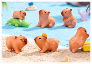 3D resina carpincho pequeño kawaii juguetes estatuilla animal bonsai decoración para niños chico educación pastel Topper jardinería <span class=keywords><strong>acuario</strong></span> - Product Image 6