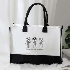 Sac <span class=keywords><strong>de</strong></span> plage en toile personnalisé grand format avec motif amusant « I Just Take the Pictures » – Cadeau monogrammé - Product Image 4