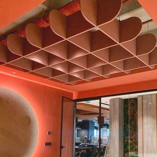 Eco-Friendly Polyester Fiber Sound Absorbing Ceiling Boards B Fireproof for School Classrooms and Studio Recording Booths