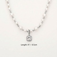 Collier à plusieurs rangs JinSpark 'Ethereal Rose' plaqué or 18 carats avec perles et zircons