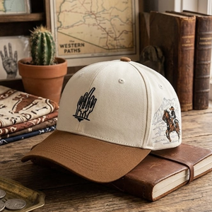 Gorra de Béisbol con Logotipo Personalizado, MOQ Bajo, OEM ODM, Bordado 3D, Dos Tonos Beige, Estilo Vintage, Estructurada, 6 Paneles, Cierre a Presión - Product Image 6