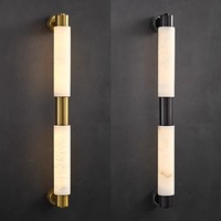 Lampe murale en albâtre LED de style moderne et minimaliste pour salon, chambre à coucher, chevet ou couloir