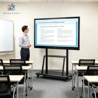 Tableau blanc interactif numérique intelligent à écran plat tactile infrarouge de 55 à 110 pouces, double système d'exploitation, pour salle de réunion et secteur de l'éducation