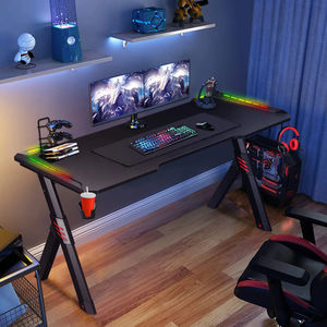 Bureau de jeu, bureau d'ordinateur, table de course, bureau RGB LED en fibre de carbone - Product Image 5