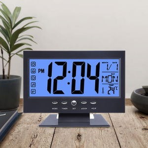Sveglia Digitale da Scrivania in ABS con Display LCD, Controllo Vocale, Retroilluminazione, Temperatura e Funzione Snooze per Studenti e Bambini - Product Image 1