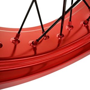 Roues <span class=keywords><strong>Supermotard</strong></span> de <span class=keywords><strong>17</strong></span> <span class=keywords><strong>pouces</strong></span> avec jantes et moyeux en alliage d'aluminium rouge, compatibles avec les motos CR125/CR250R/CRF250R/CRF450R - Product Image 6