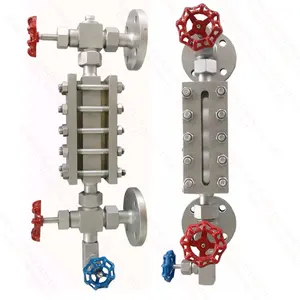 Pengukur tingkat air pelat untuk ketel uap drum kontainer tekanan tinggi monitor tingkat cairan kaca pandangan buatan Tiongkok