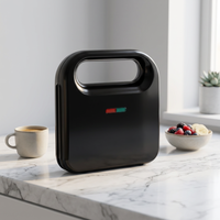 Grille-sandwich électrique 2 fentes avec voyant d'indication de puissance, compacte, pour petit-déjeuner, cuisine domestique et repas quotidiens