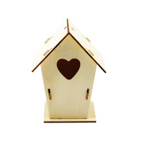 Cage à oiseaux graffiti en bois pour enfants, pendentif de nid d'oiseau en bois DIY, simulation créative mosaïque décoration extérieure nid d'oiseau